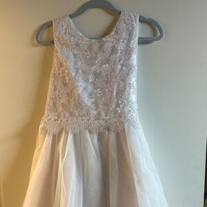 Elegant White Lace Kids Dress